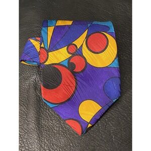 Vintage BBB NYC Polyester 100% Tie - Abstract Design Multicolor Made In Korea